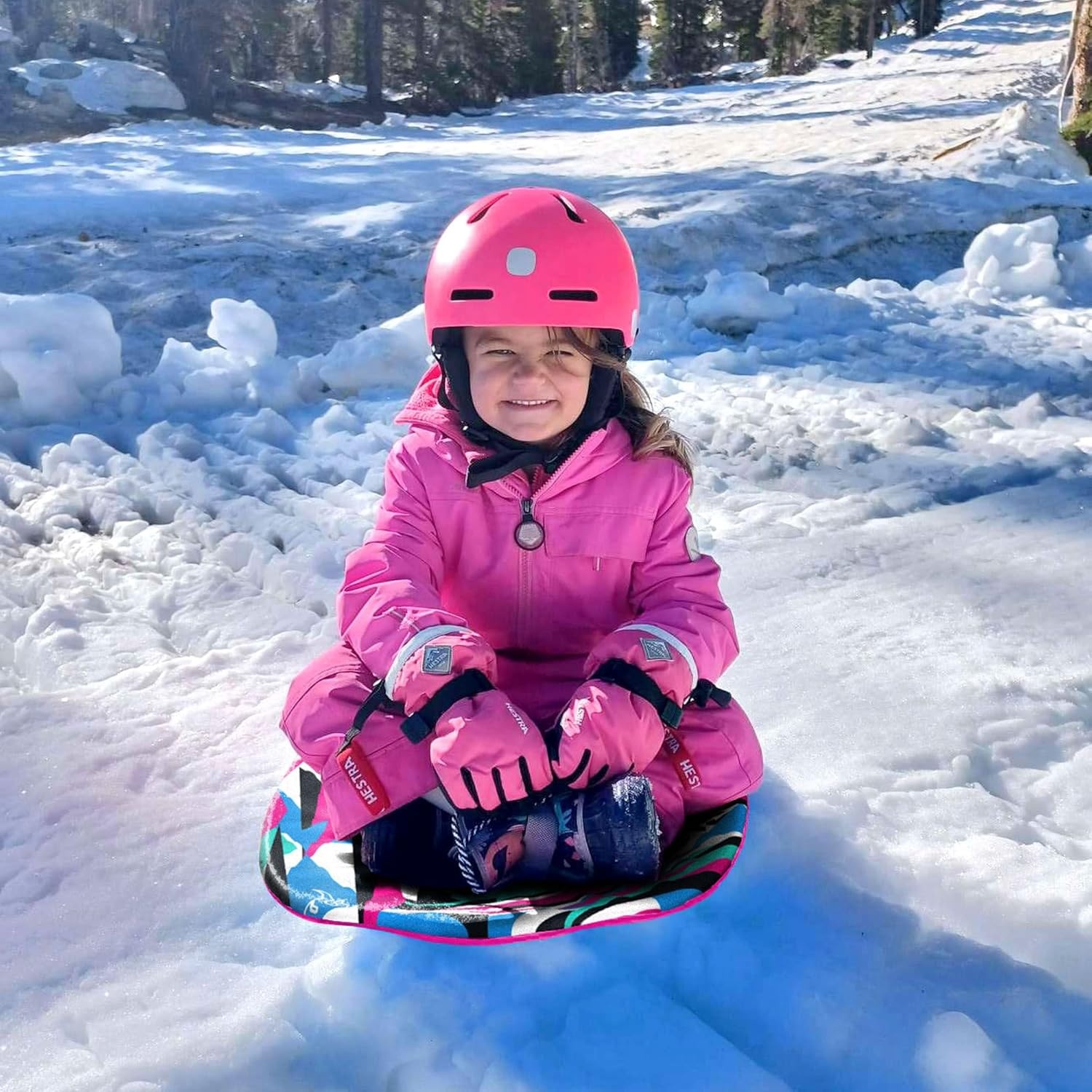 Snow Artikfun 24in Junior Sled Pink(Turquoise Pink)