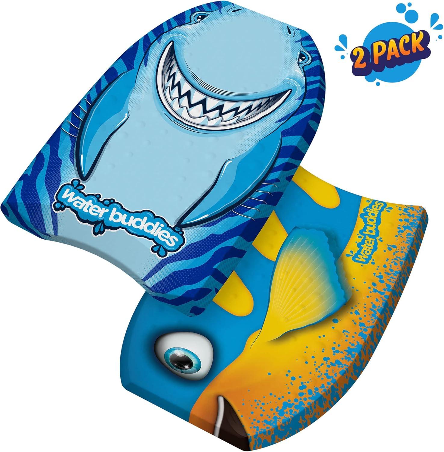 Water Buddies 22in Mini Bodyboard 2-Pack // Foam Wax Free Soft Kickboard Bodyboard for Adults and Kids of All Levels