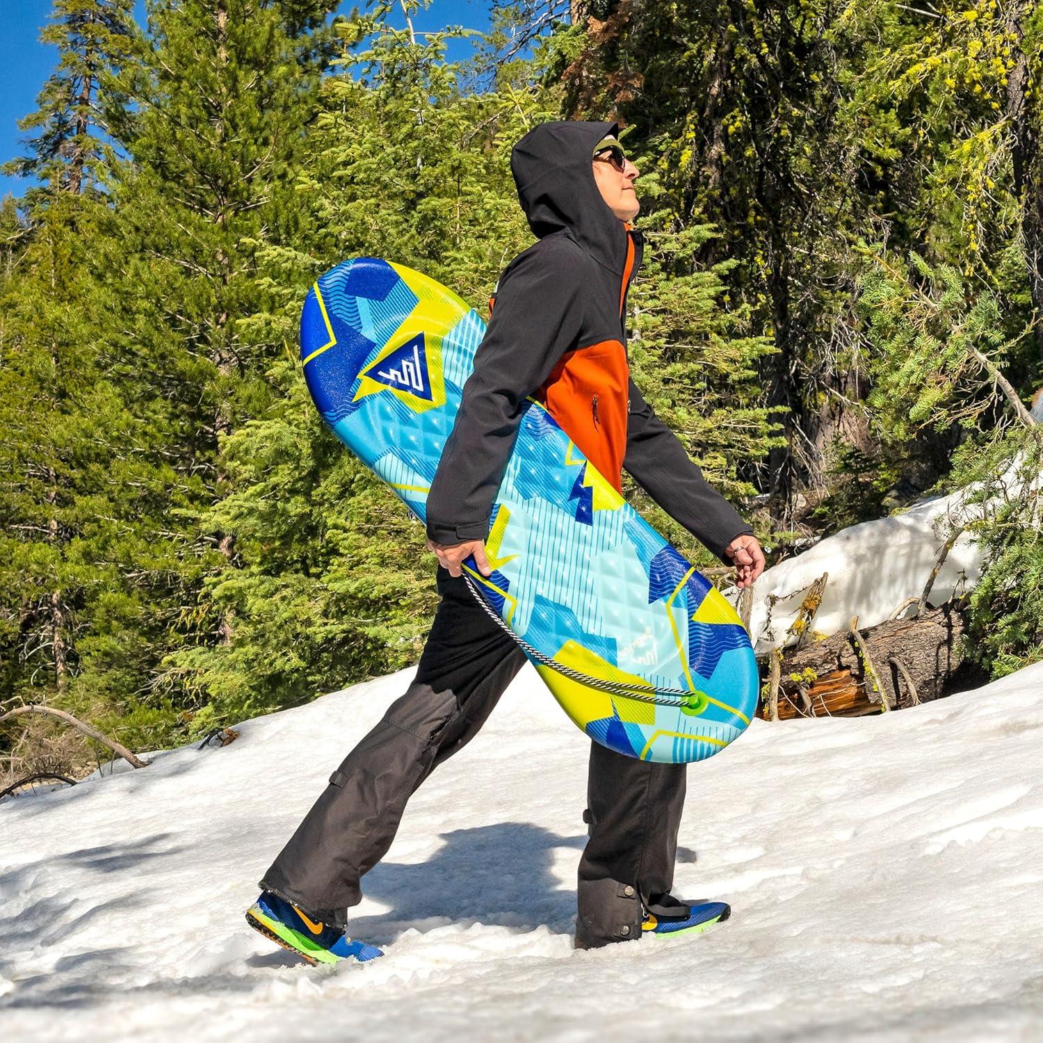 Artikfun Premium Foam Snowboard Sled(Camo Blue Lemon)
