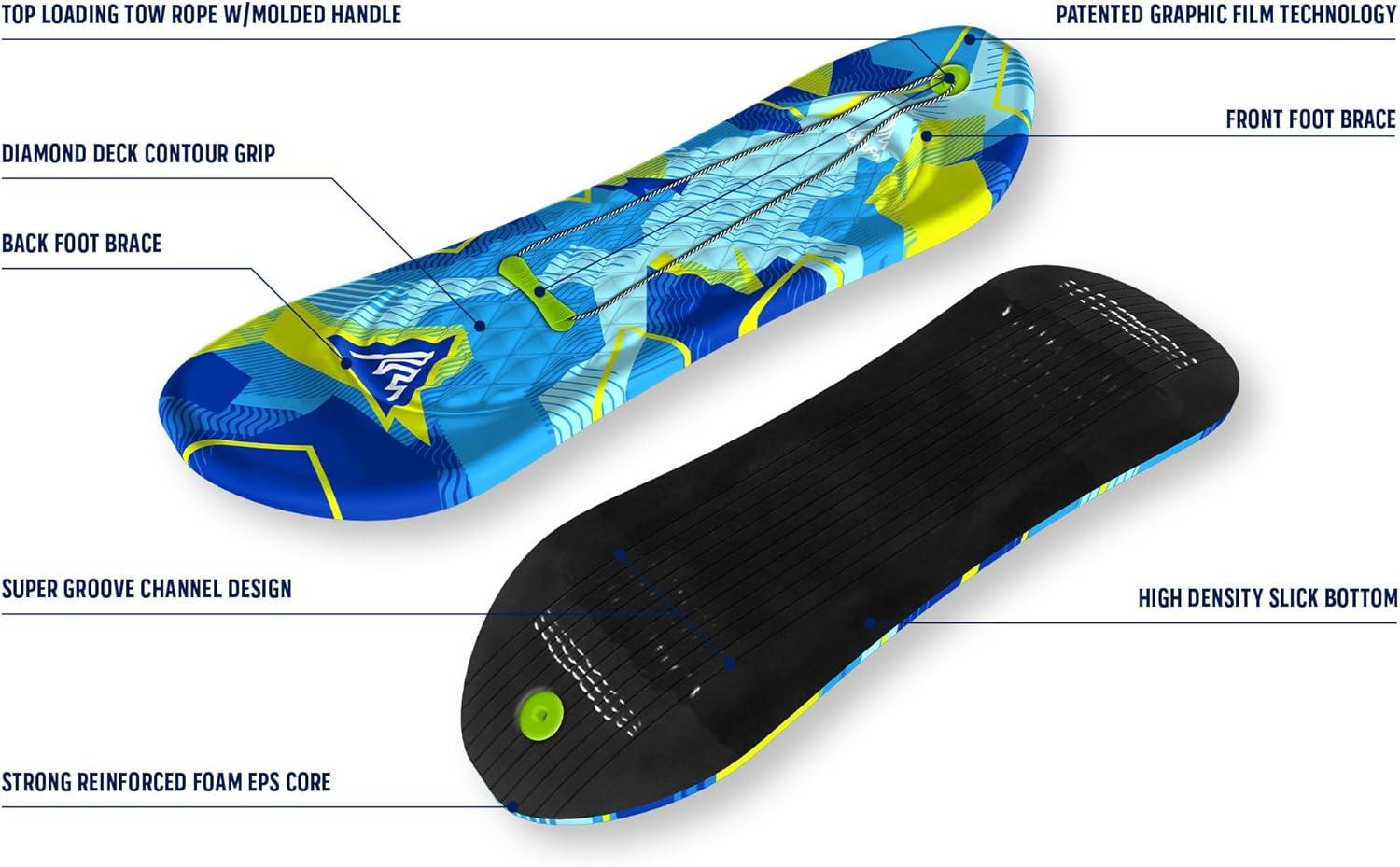 Artikfun Premium Foam Snowboard Sled(Camo Blue Lemon)