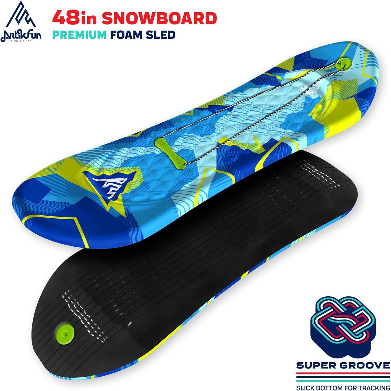 Artikfun Premium Foam Snowboard Sled(Camo Blue Lemon)