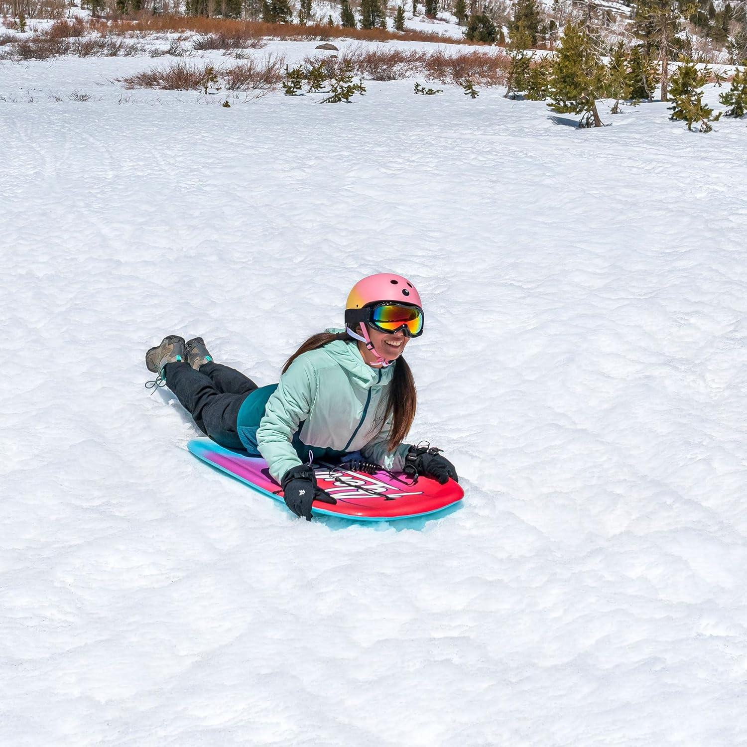42.5in Hybrid Alendec All Season Board for Snow & Water Multi-Sport Snow SLED | 2Pk Bodyboard with Leash Cord