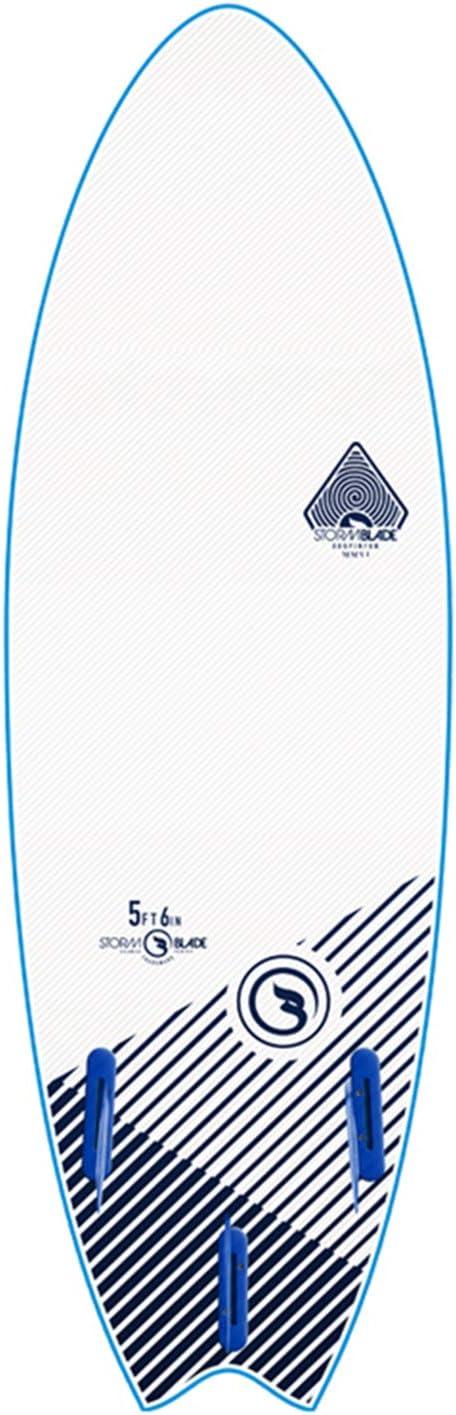 StormBlade 5ft6 Storm Blade Swallow Tail Surfboard // Foam Wax Free Soft Top Shortboard for Adults and Kids