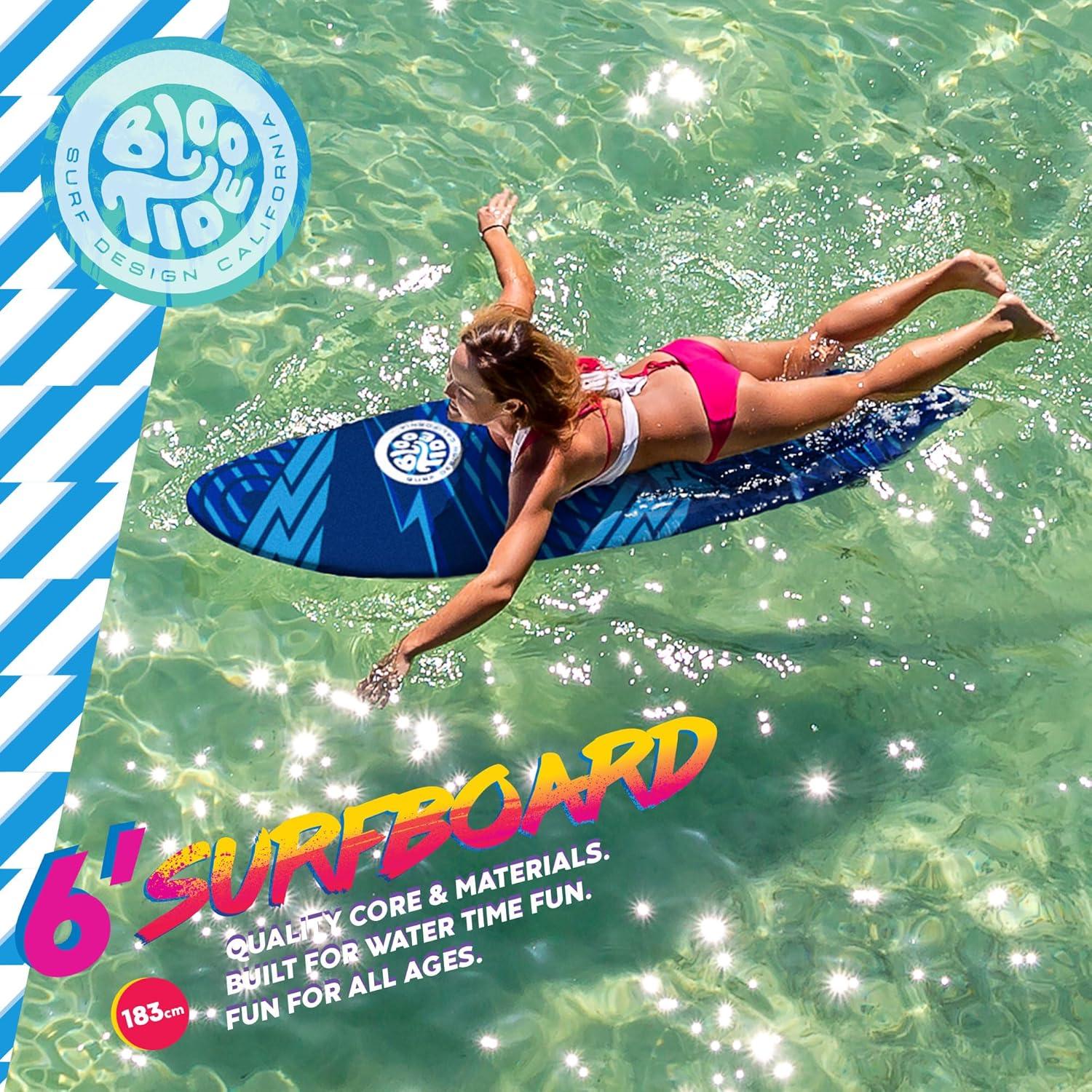 Bloo Tide 6’ Swallow Tail Soft Surfboard(blue)