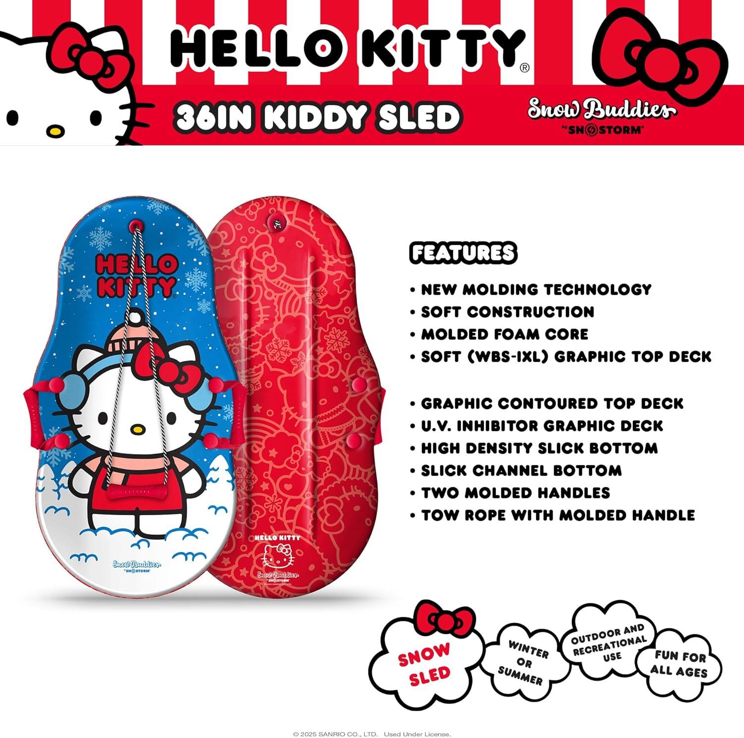SNO-Storm Hello Kitty Snow Buddies by SNO-Storm 36in Sled(Red Blue)