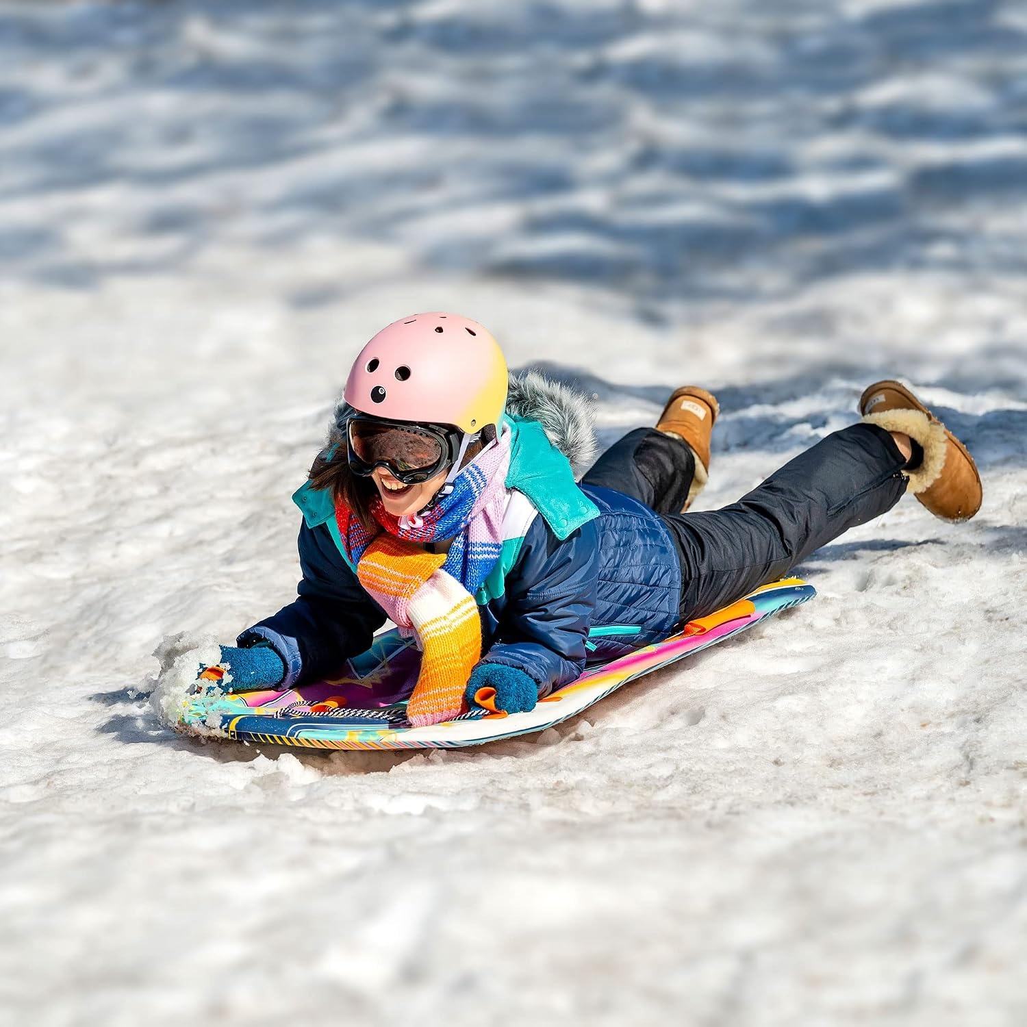 Premium Recreational Winter Foam Snow Sled(Pink)