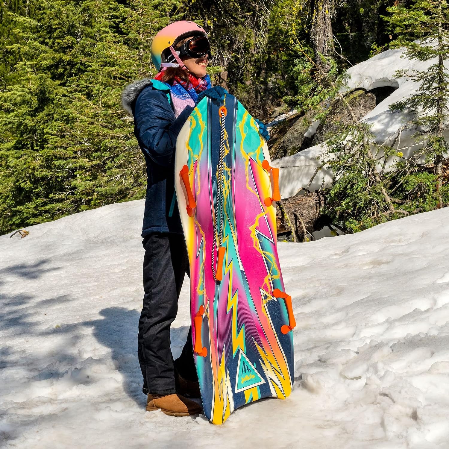 Premium Recreational Winter Foam Snow Sled(Pink)