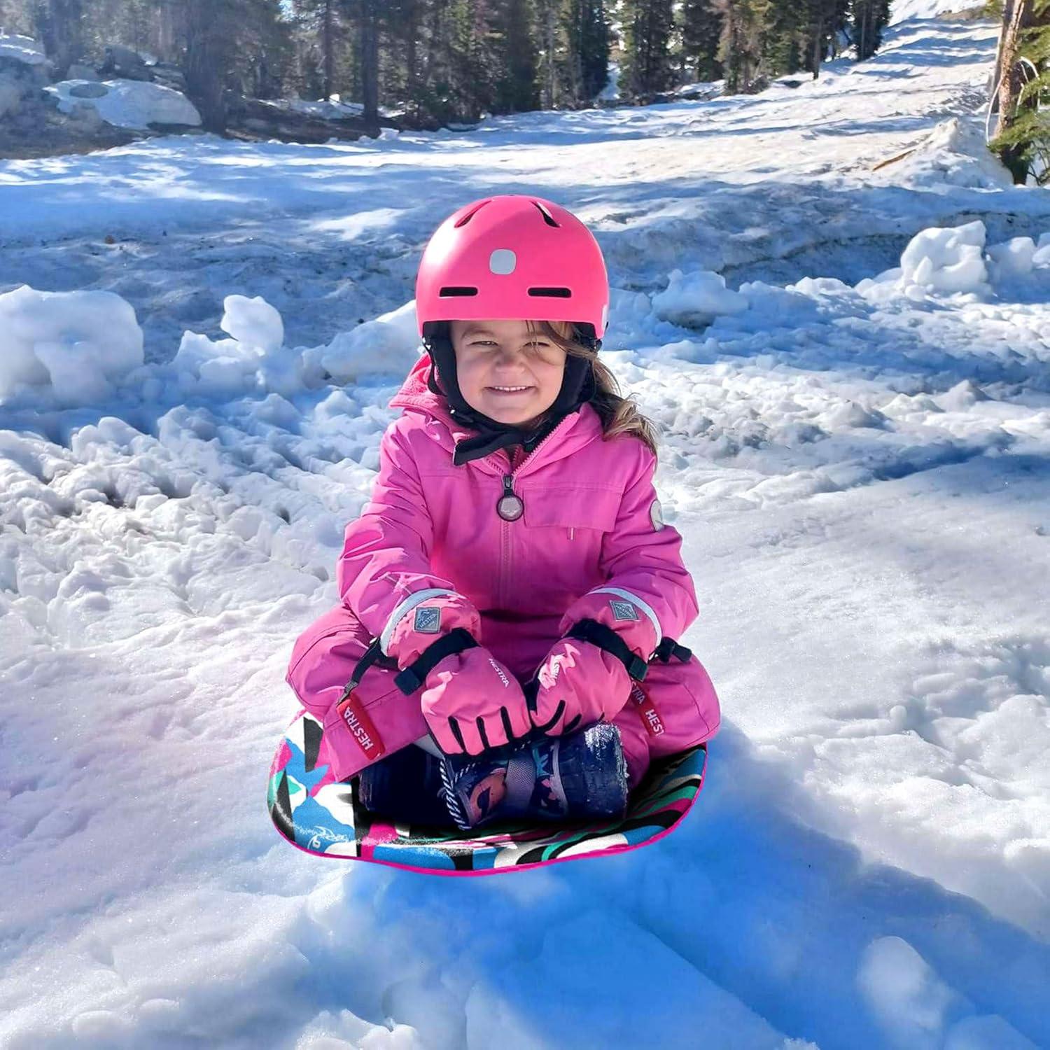 Artikfun 24in Junior Sled Two Pack| Graphic top Deck with High Density Slick Bottom | for Youth and Adults | 3D Molded Foam Construction | Outdoor use for Winter or Summer | Snow Sled and Many uses