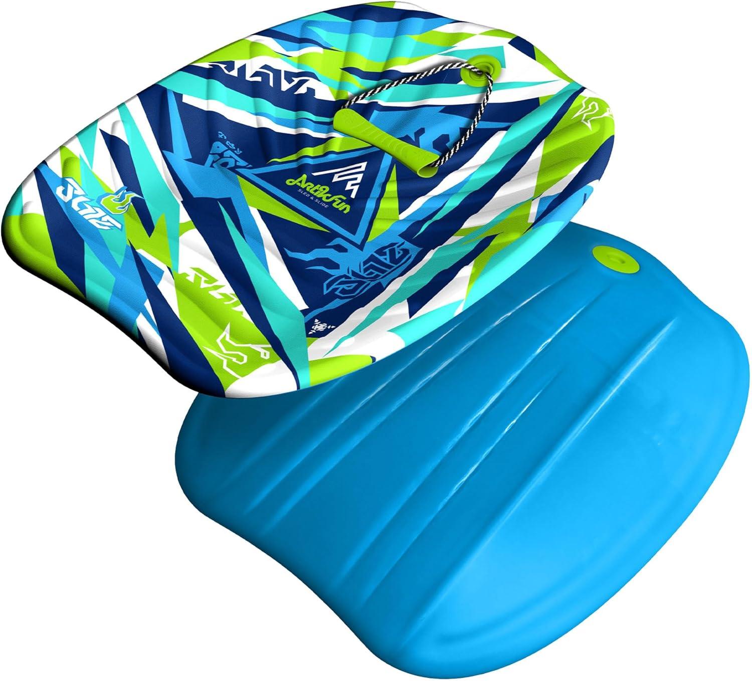 Artikfun 24in Junior Sled Two Pack| Graphic top Deck with High Density Slick Bottom | for Youth and Adults | 3D Molded Foam Construction | Outdoor use for Winter or Summer | Snow Sled and Many uses