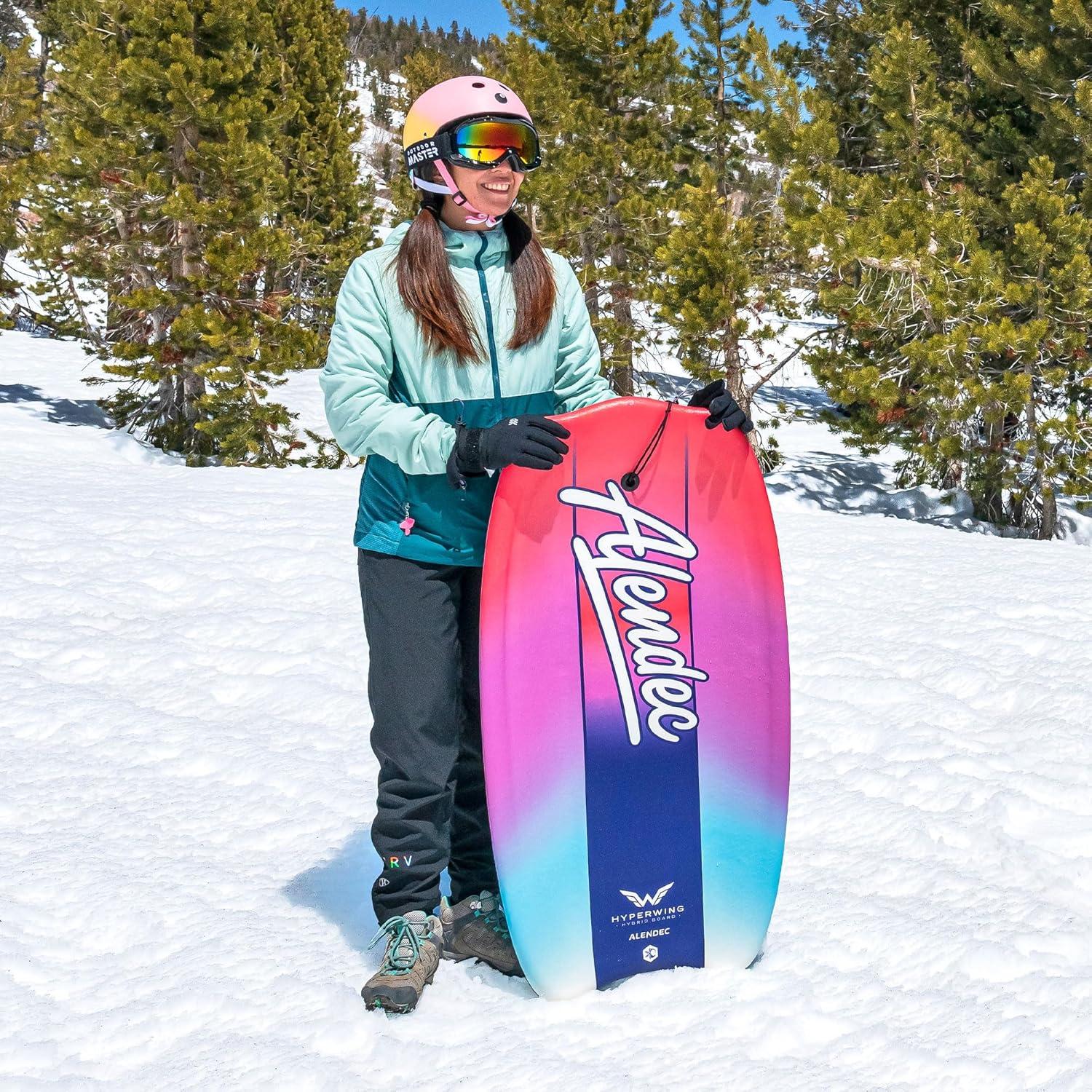 42.5in Hybrid Alendec All Season Board for Snow & Water Multi-Sport Snow SLED | Bodyboard with Leash Cord