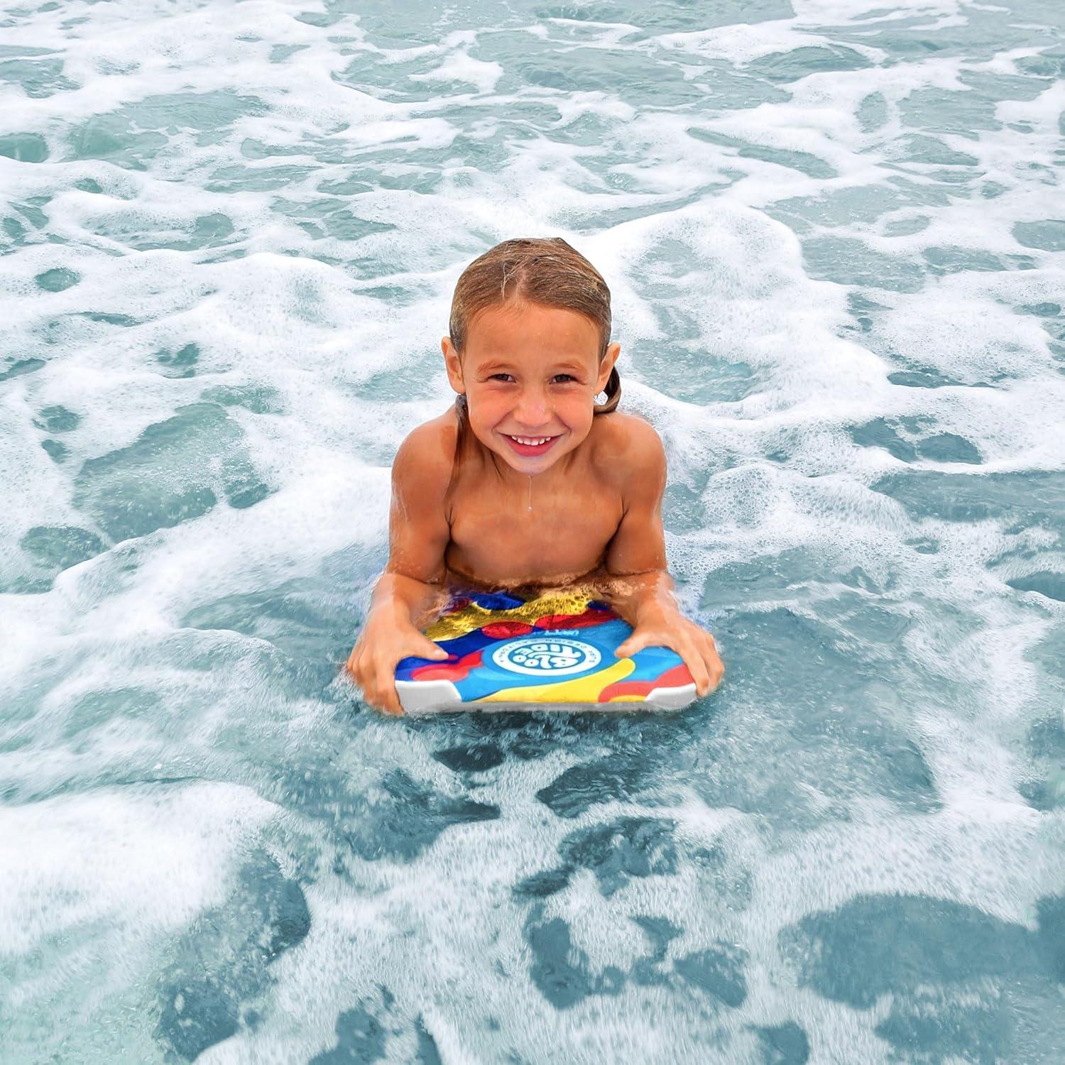 Bloo Tide 22in Mini Bodyboard // Foam Wax Free Soft Kickboard Bodyboard for Adults and Kids of All Levels