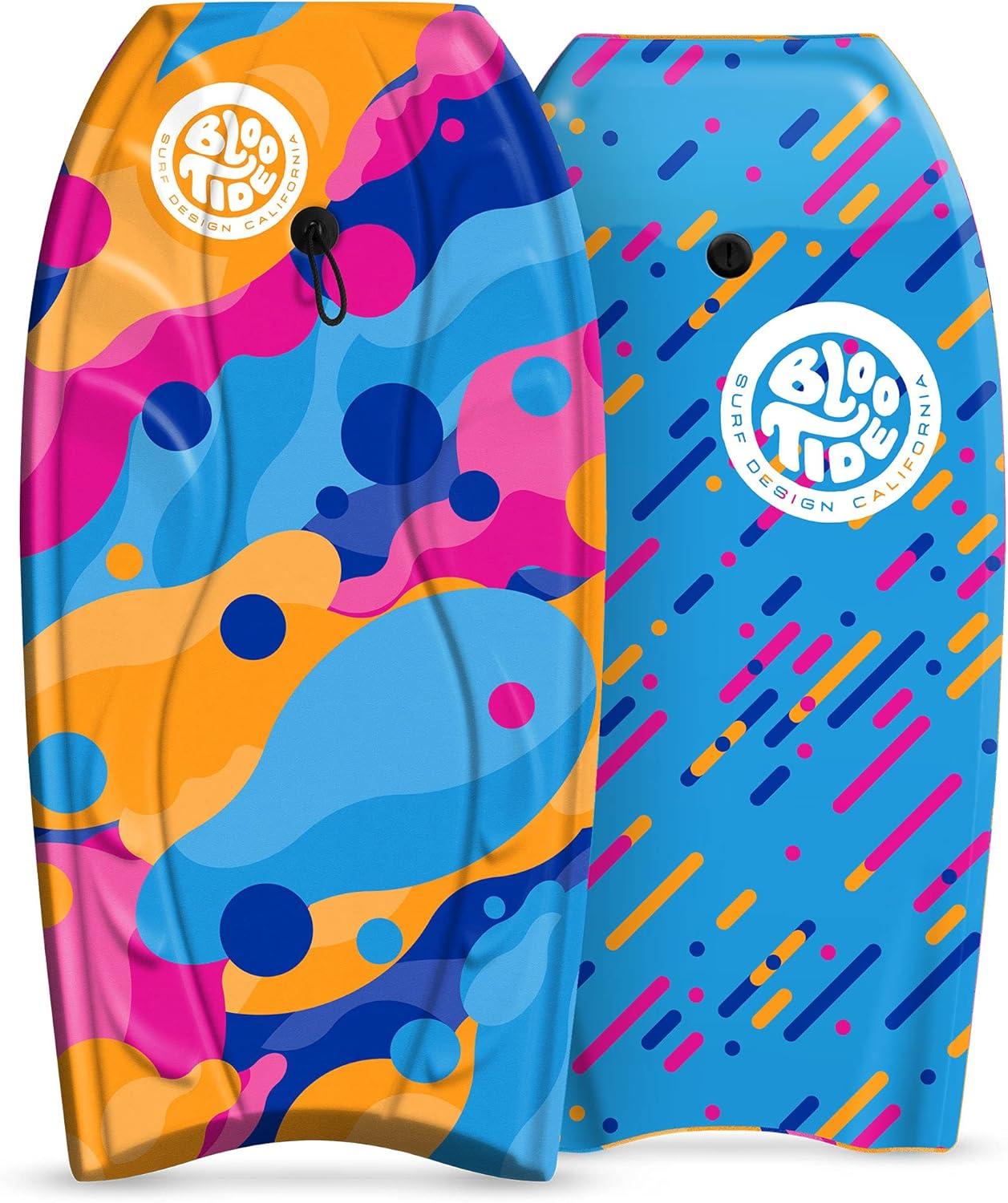 Bloo Tide Foam Bodyboard 40″ | Bodyboards for Recreational Beginners and All Surfing Levels | Contoured Deck and Channel Bottom | for Lake Pool Ocean Beach Wave Riding 2 Pack