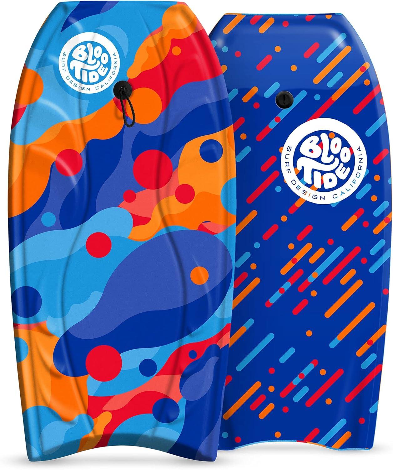 Bloo Tide Foam Bodyboard 40″ | Bodyboards for Recreational Beginners and All Surfing Levels | Contoured Deck and Channel Bottom | for Lake Pool Ocean Beach Wave Riding 2 Pack