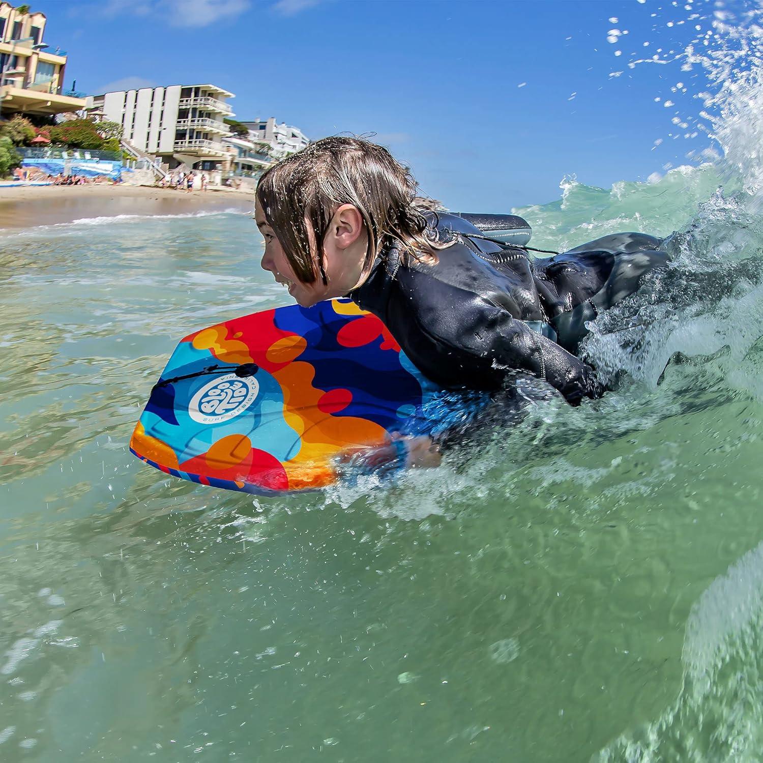 Bloo Tide Foam Bodyboard 40″ | Bodyboards for Recreational Beginners and All Surfing Levels | Contoured Deck and Channel Bottom | for Lake Pool Ocean Beach Wave Riding 2 Pack
