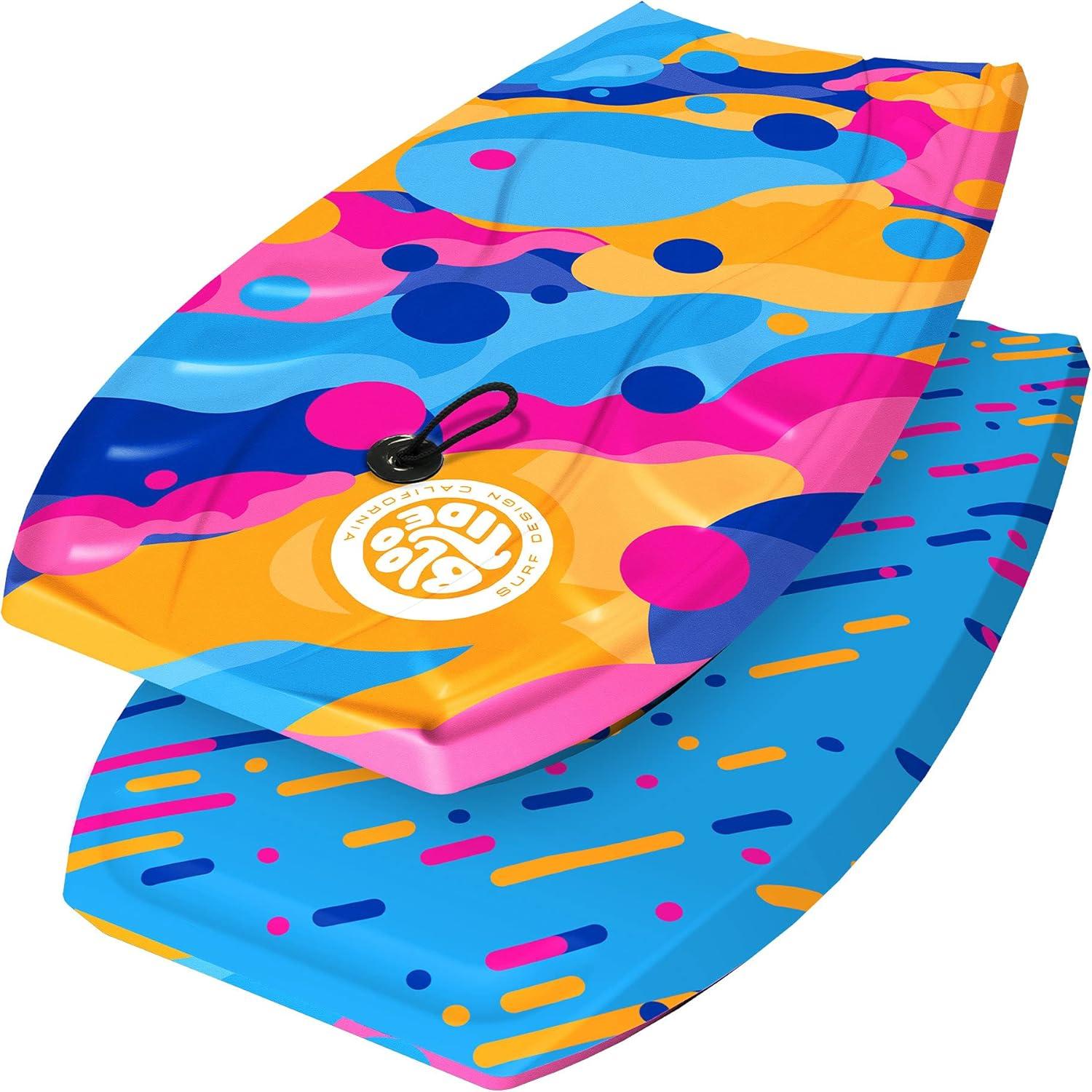 Bloo Tide Foam Bodyboard 40″ | Bodyboards for Recreational Beginners and All Surfing Levels | Contoured Deck and Channel Bottom | for Lake Pool Ocean Beach Wave Riding 2 Pack