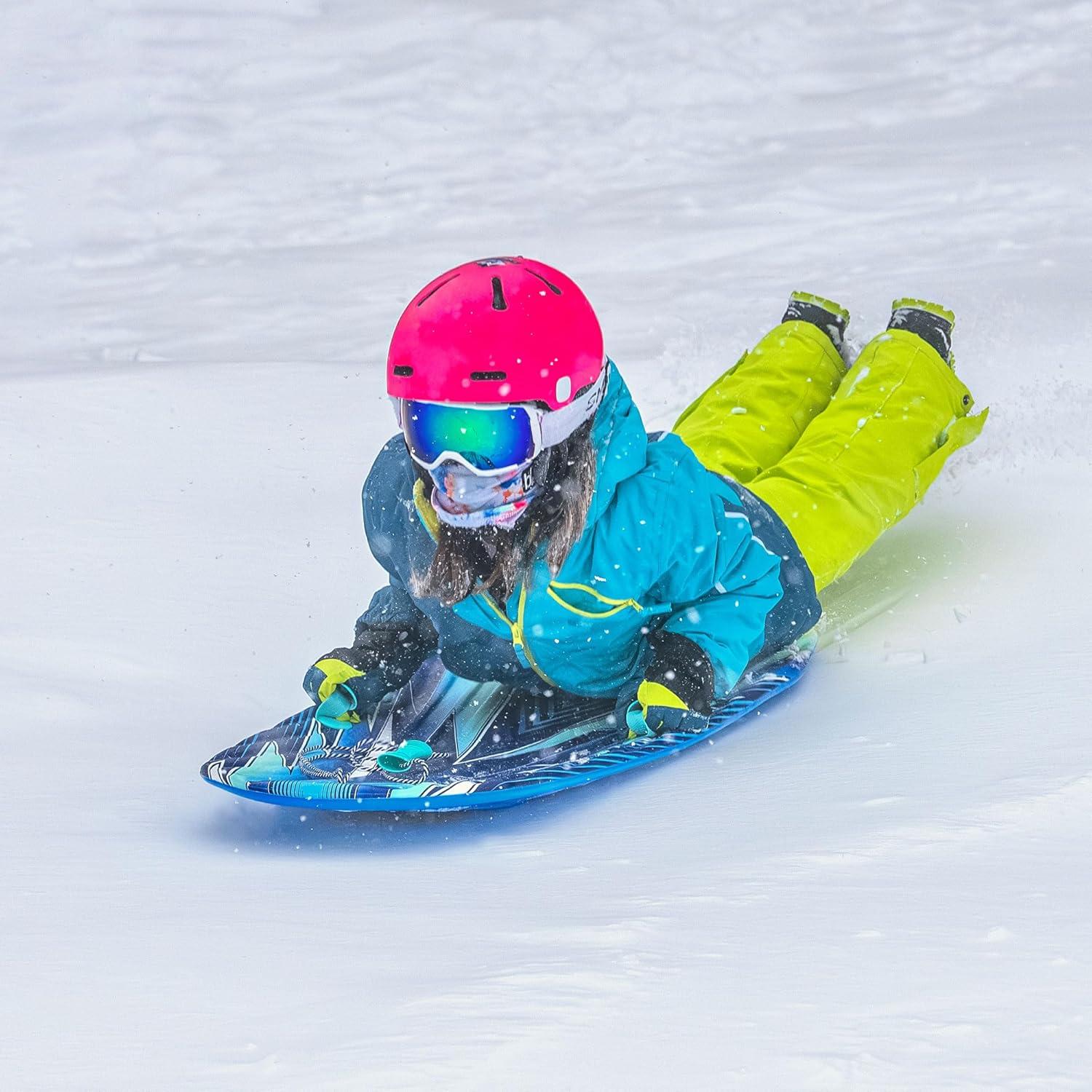 Artikfun 36in Winter Foam Snow Sled with Tow Rope and Handles(Blue)