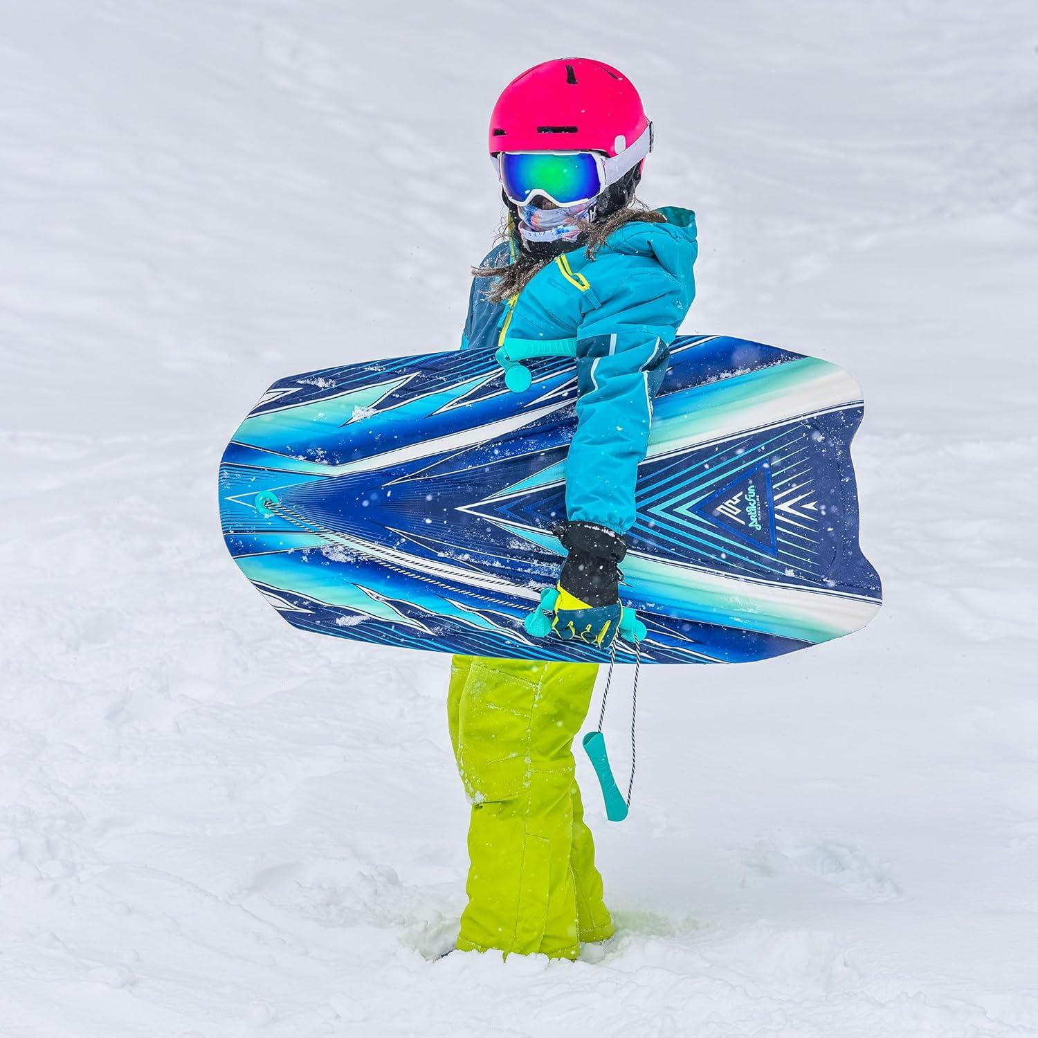 Artikfun 36in Winter Foam Snow Sled with Tow Rope and Handles(Blue)