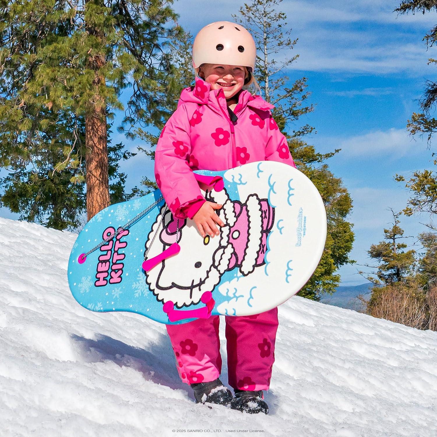 Hello Kitty and Snow Buddies by Sno-Storm 36in Kiddy Sled 2PK with Handles and Tow Rope