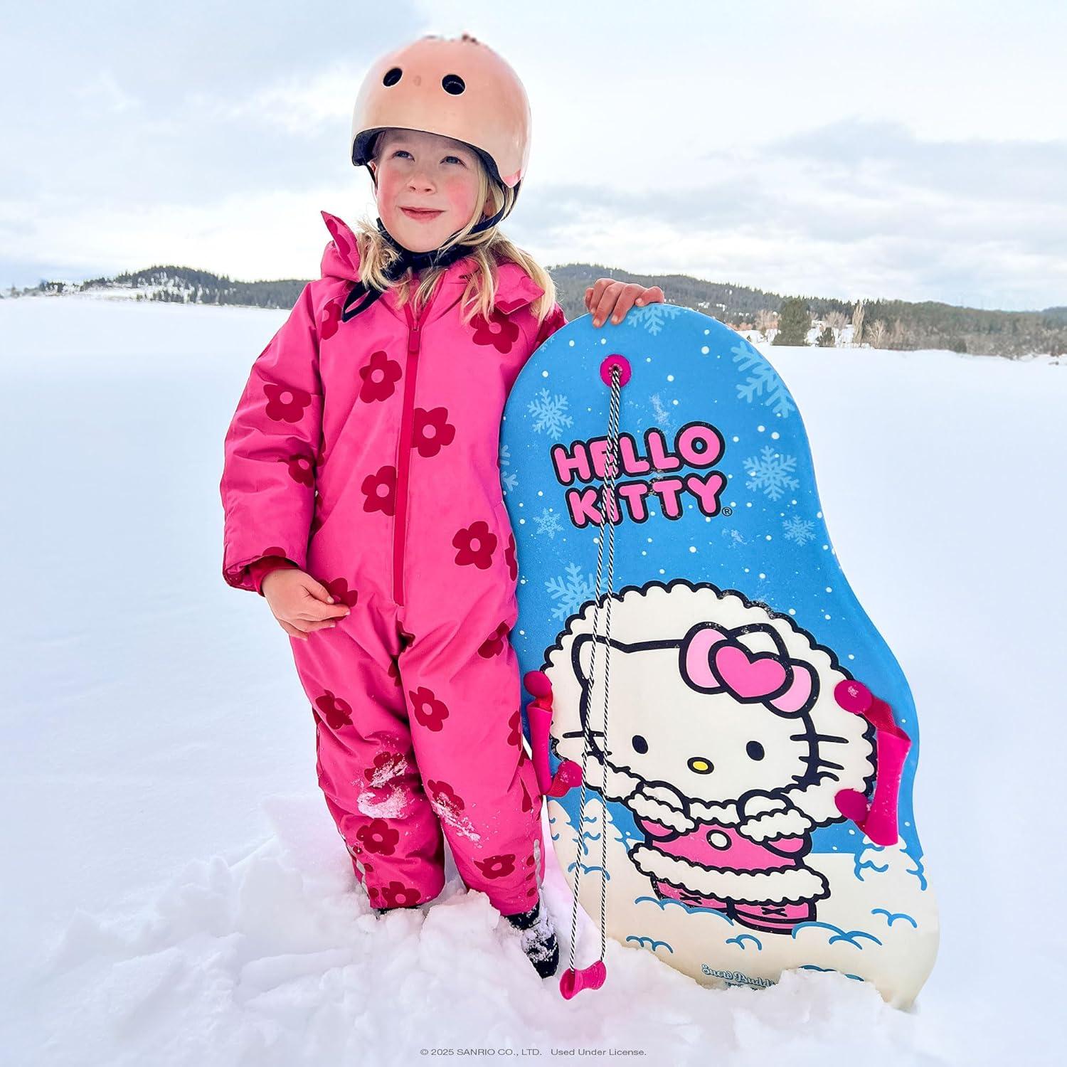 Hello Kitty and Snow Buddies by Sno-Storm 36in Kiddy Sled 2PK with Handles and Tow Rope