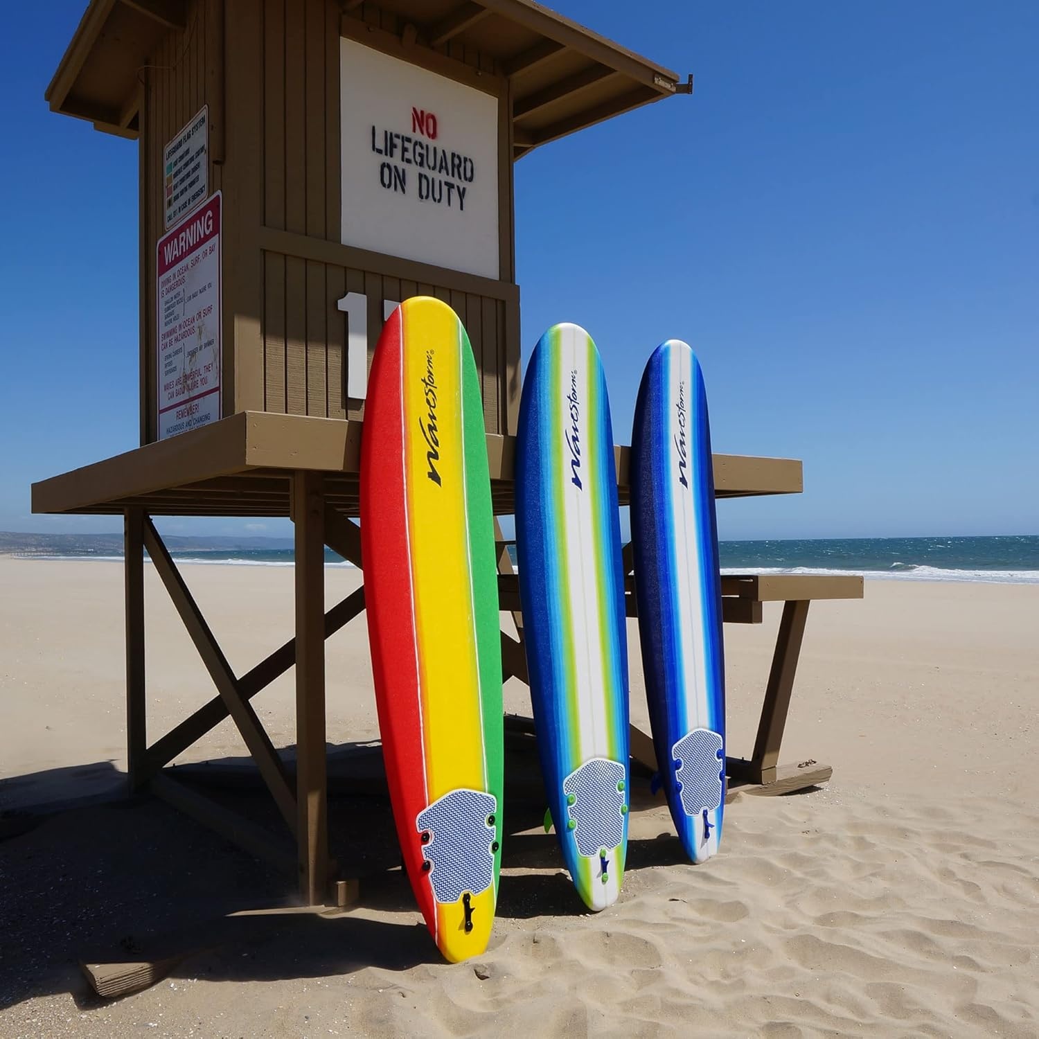 Wavestorm – Classic Soft Top Foam 8ft Surfboard(Tri-Color Solid)