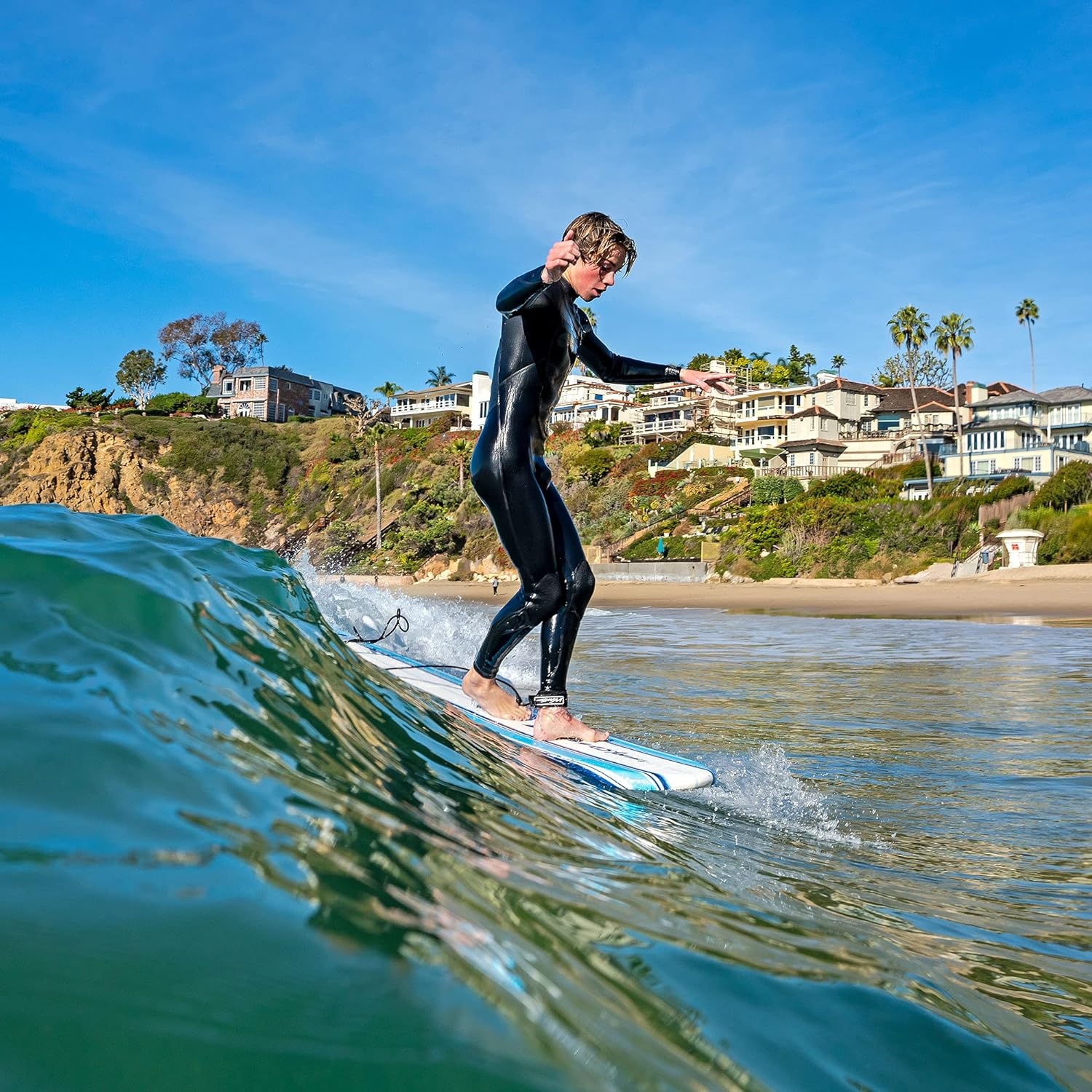 Wavestorm 8ft Classic Surfboard // Foam Wax Free Soft Top Longboard for Adults and Kids of All Levels of Surfing(Surfboard)
