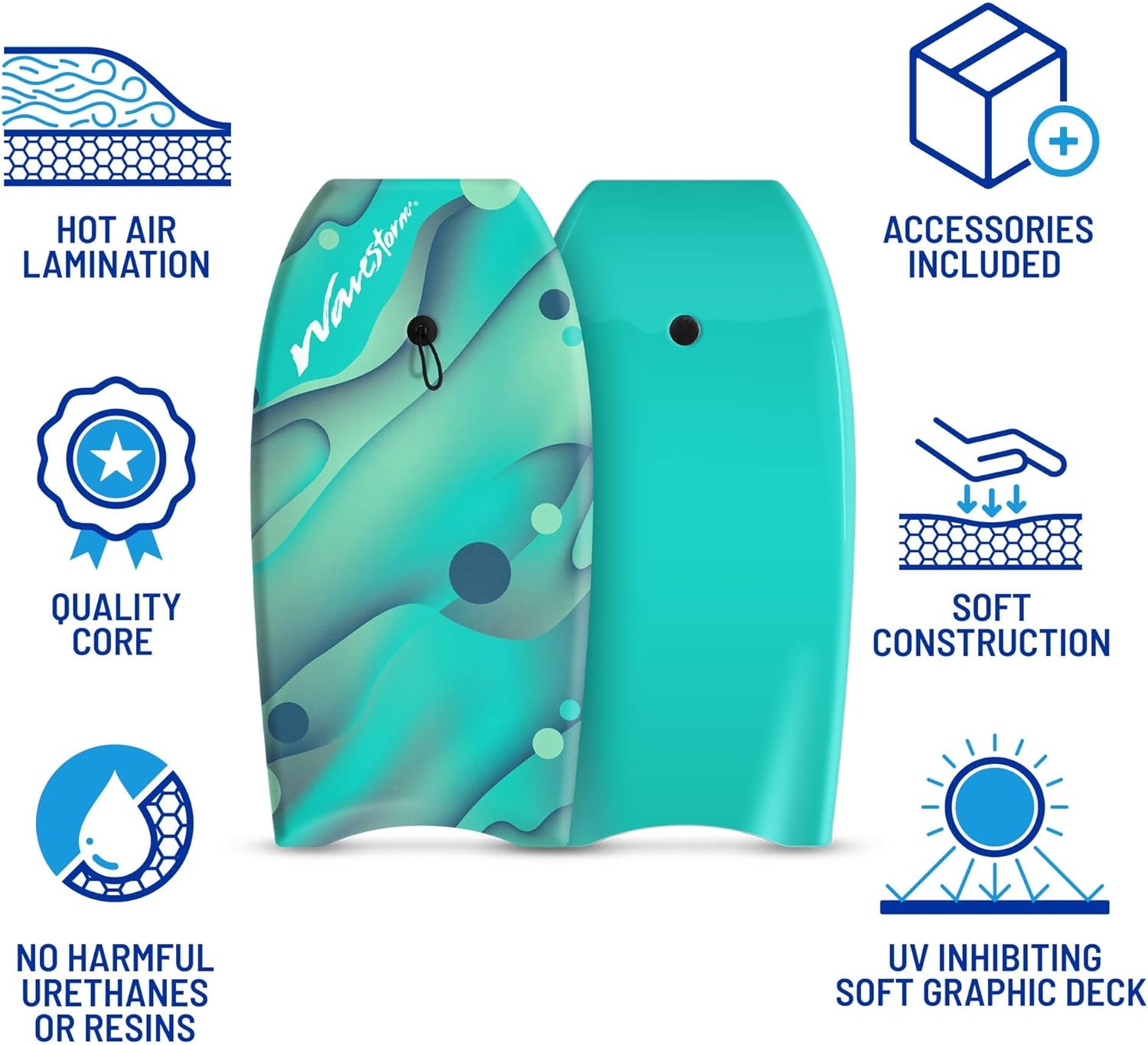 Wavestorm 36in Bodyboards(Turquoise Seafoam)