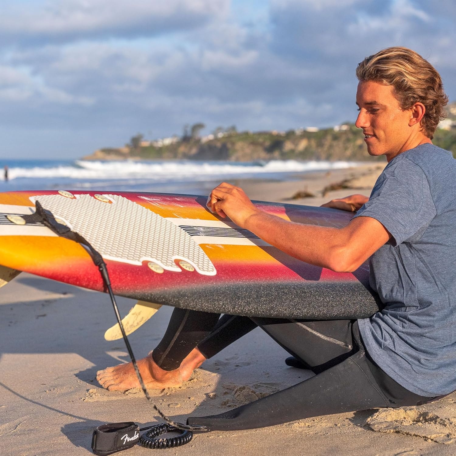 Fender x Wavestorm Collaboration 8ft Surfboard – Foam Constructed with Accessories