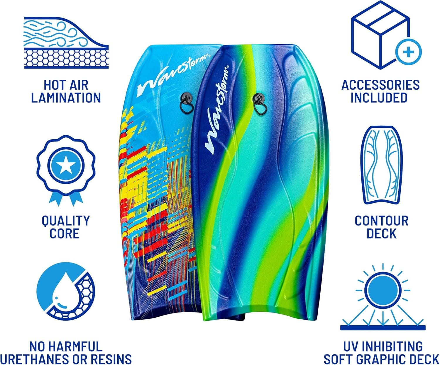 Wavestorm 40″ Bodyboard 2-Pack , Blue red and Blue Yellow(SPORT_BOARD_SKI)