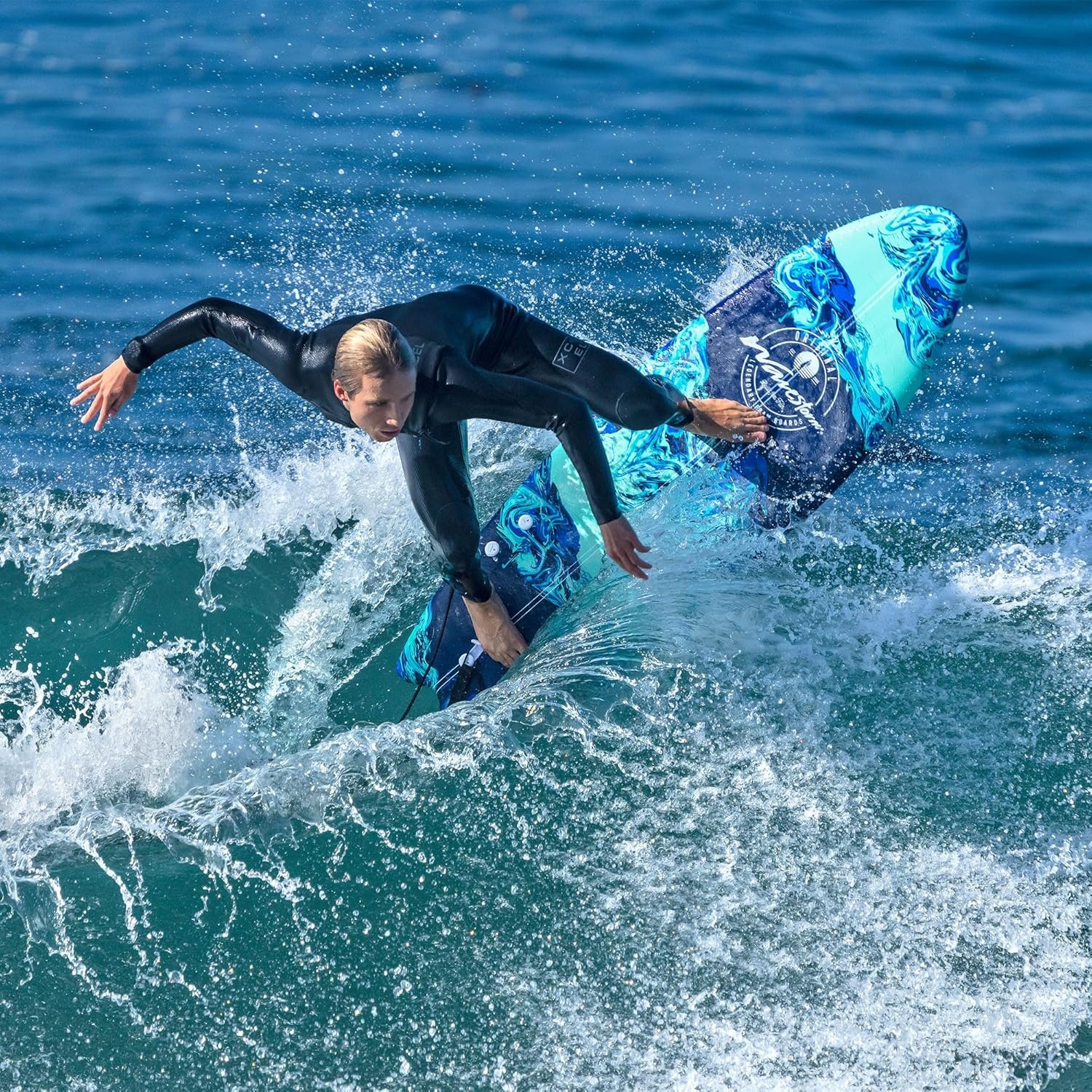 Wavestorm -Foam 5’6″ Surfboard(Blue Marble)