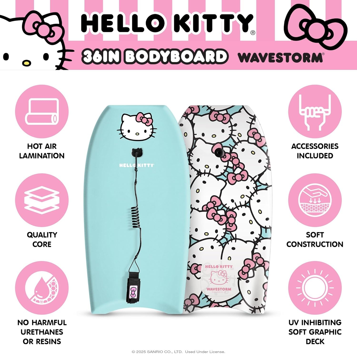 Hello Kitty 36in Bodyboard by Wavestorm(TRQ)