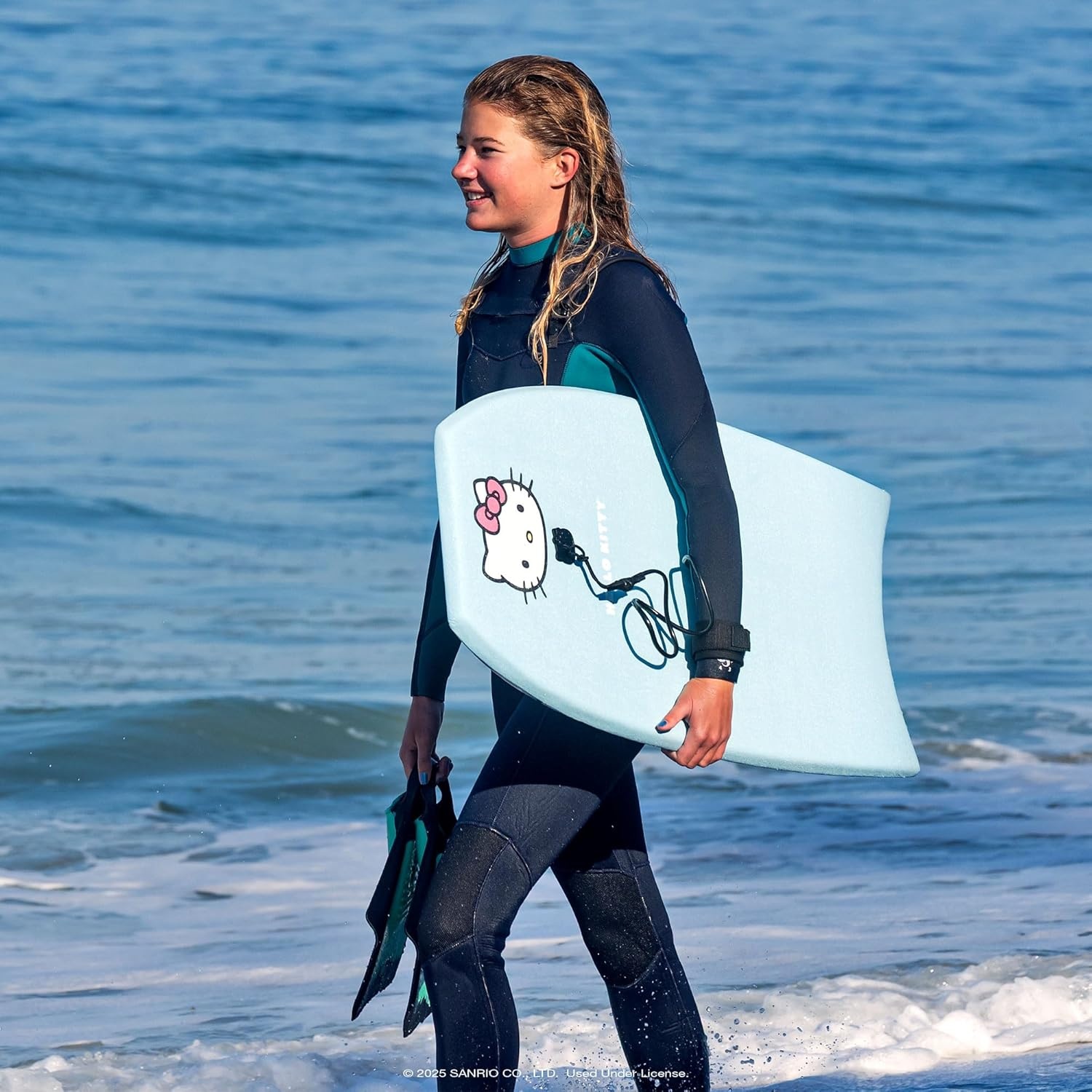 Hello Kitty 36in Bodyboard by Wavestorm 2PK | Graphic top Deck with high Density Slick Bottom | Foam Construction with Accessories | Includes Basic Leash