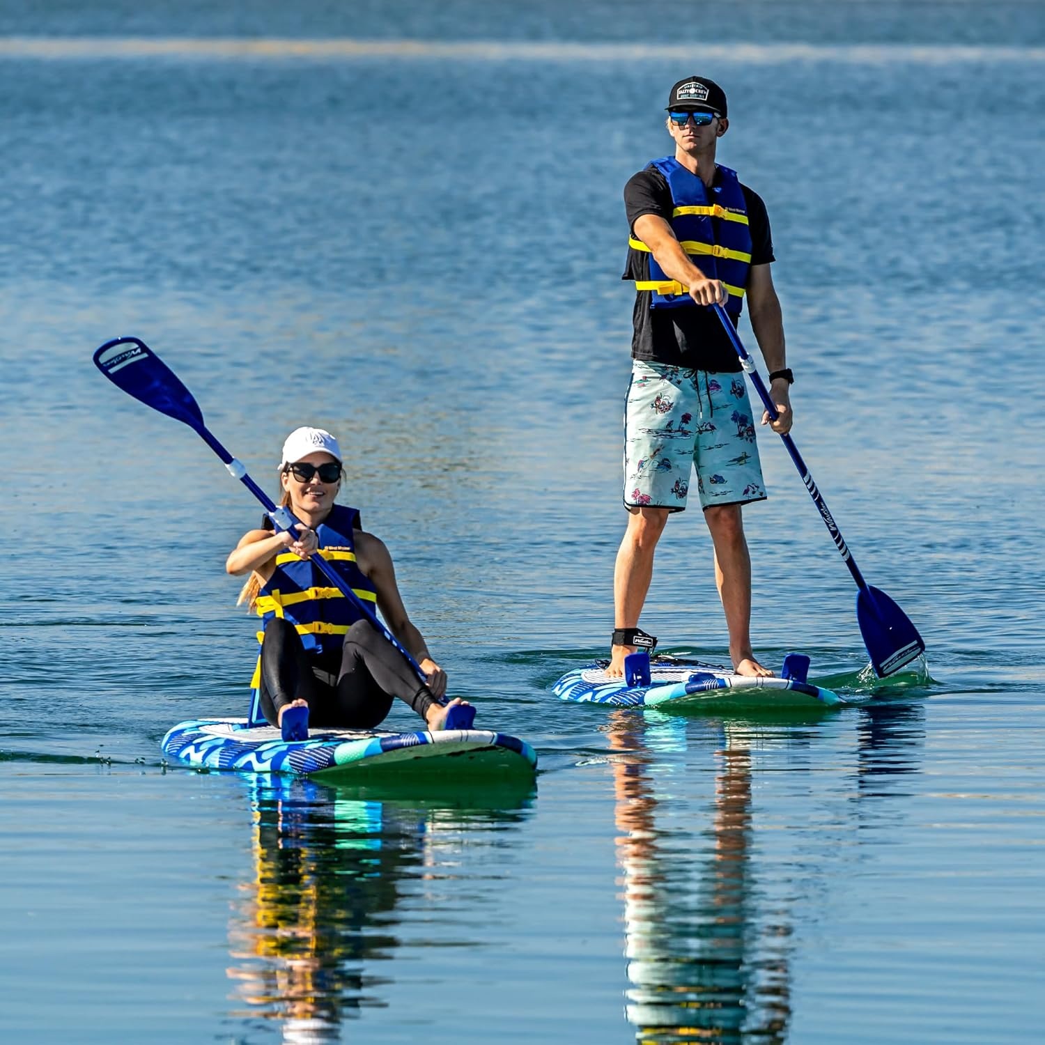 WAVESTORM 9ft6 SUP Kayak Hybrid Stand Up Paddleboard Foam Soft Top SUP for Adults and Kids of All Levels of Paddling Kayak,Blue(paddleboard)