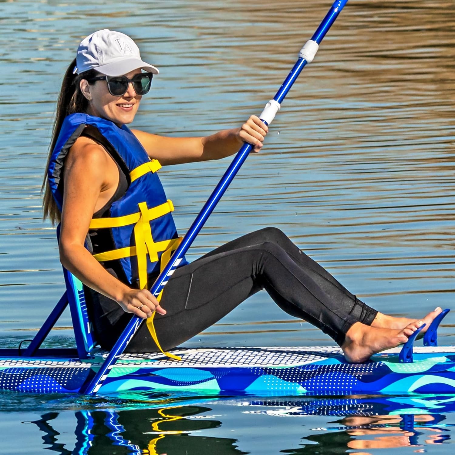 WAVESTORM 9ft6 SUP Kayak Hybrid Stand Up Paddleboard Foam Soft Top SUP for Adults and Kids of All Levels of Paddling Kayak,Blue(paddleboard)