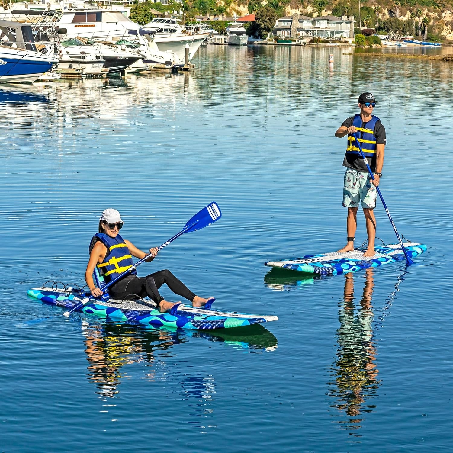 WAVESTORM 9ft6 SUP Kayak Hybrid Stand Up Paddleboard Foam Soft Top SUP for Adults and Kids of All Levels of Paddling Kayak,Blue(paddleboard)