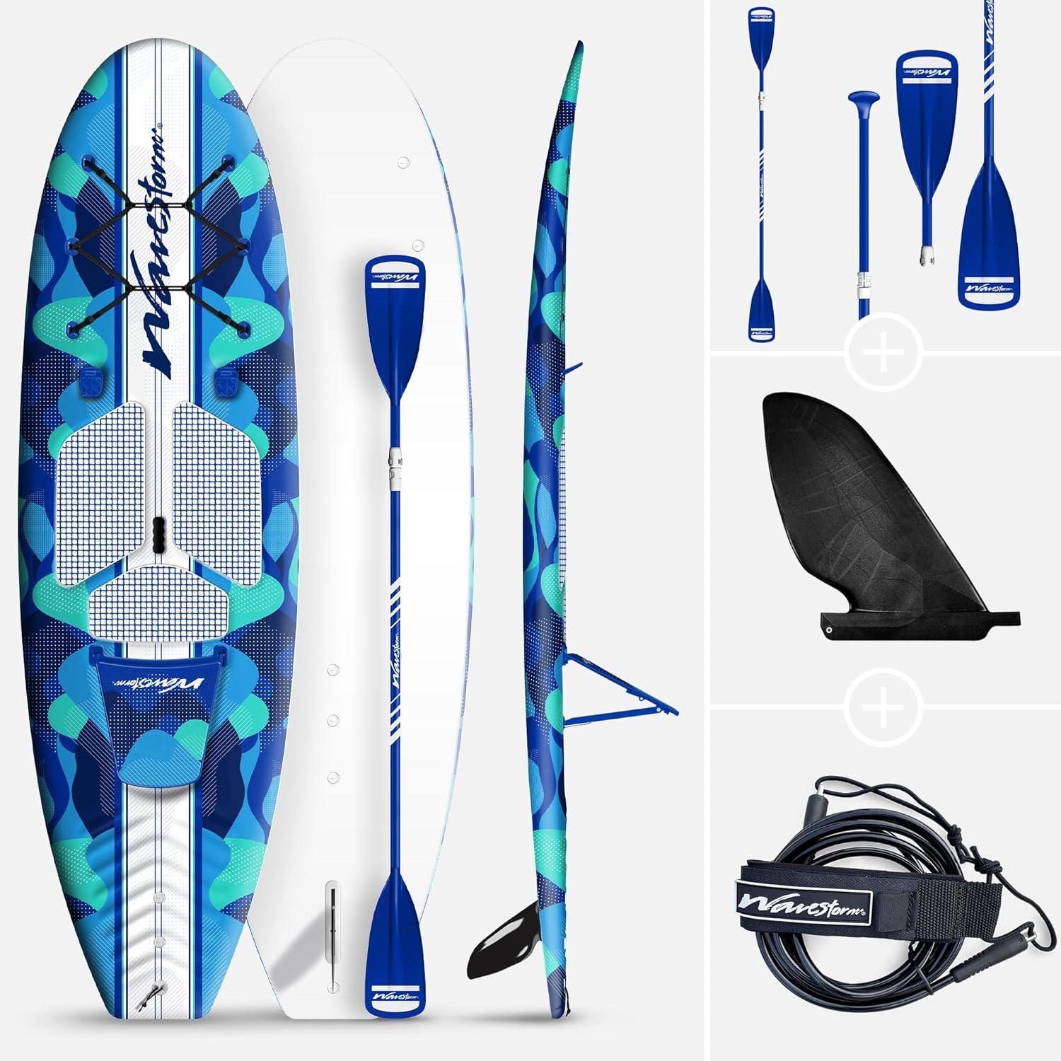 WAVESTORM 9ft6 SUP Kayak Hybrid Stand Up Paddleboard Foam Soft Top SUP for Adults and Kids of All Levels of Paddling Kayak,Blue(paddleboard)