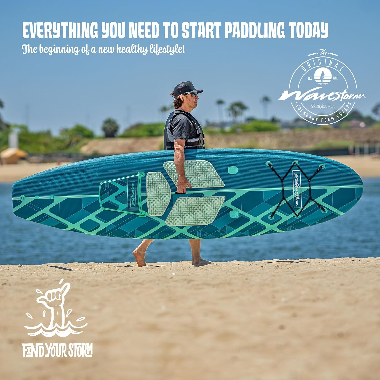 WAVESTORM 10ft6 SUP Kayak Hybrid Stand Up Paddleboard Foam Soft Top SUP for Adults and Kids of All Levels of Paddling Kayak