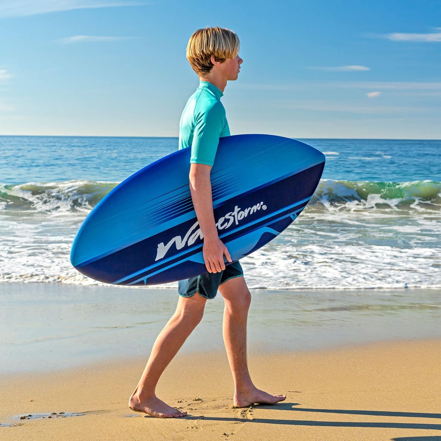 Wavestorm Foam Skimboard 48″ | Skimboard for Beginners and All Skimming, Surfing and Bodyboard Levels, Blue Skimboar